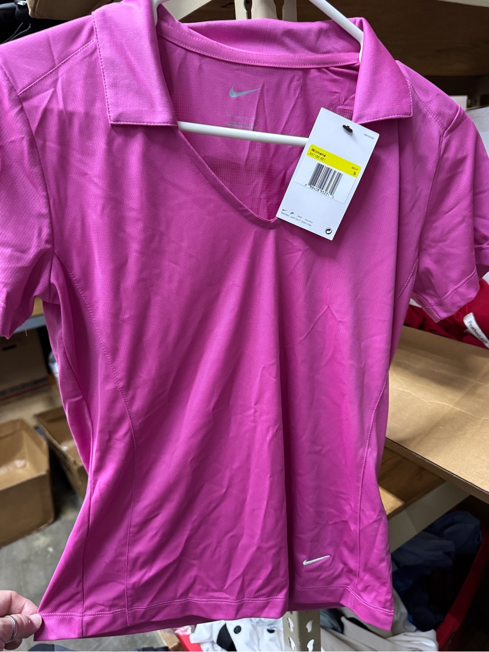 Nike Pink V-Neck Polo Women's Top. NWT. Size small.